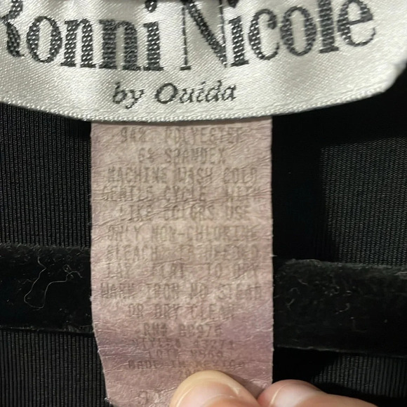 Vintage Ronni Nicole black & white button down with shoulder pads sz large (16) - Picture 3 of 7